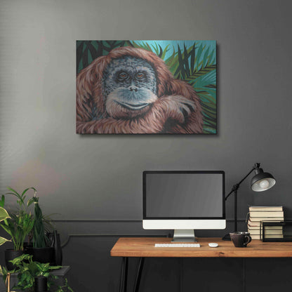 Luxe Metal Art 'Jungle Monkey I' by Carolee Vitaletti Metal Wall Art,36x24