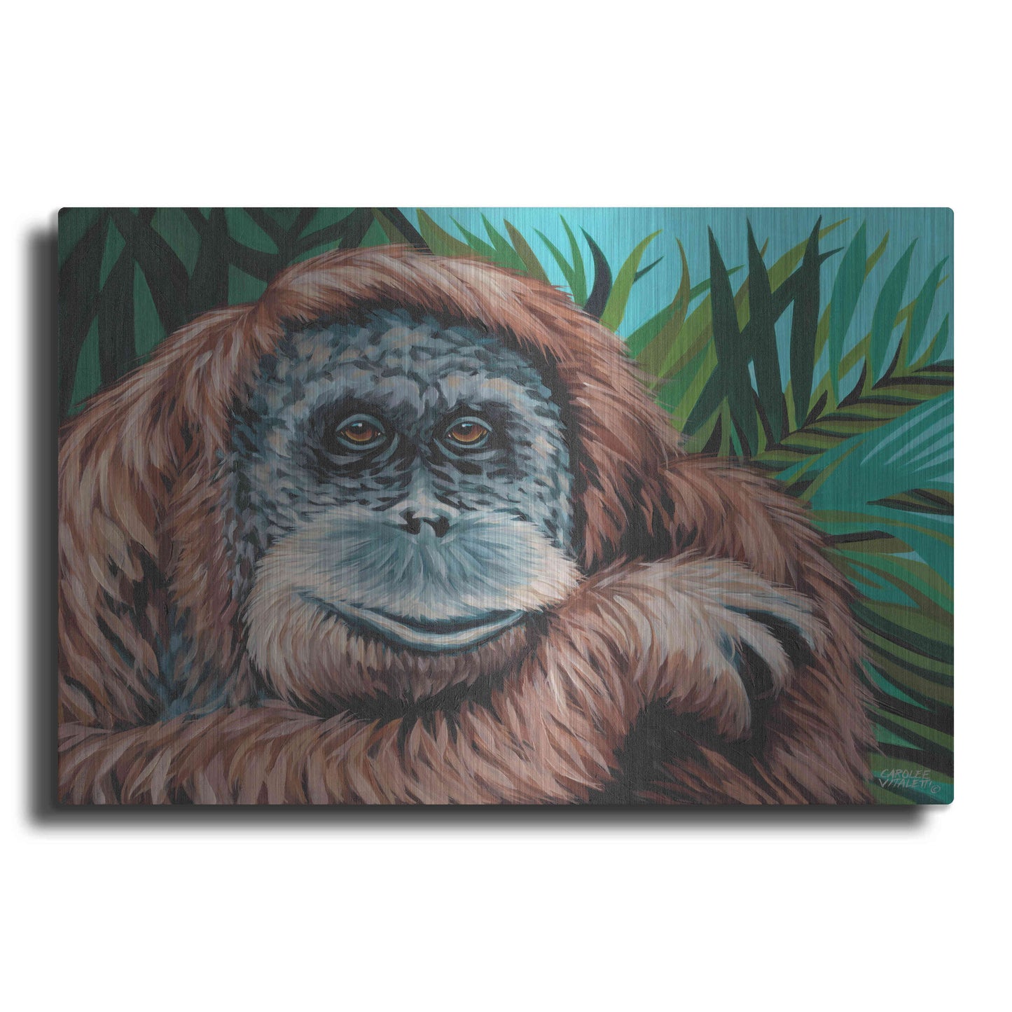 Luxe Metal Art 'Jungle Monkey I' by Carolee Vitaletti Metal Wall Art