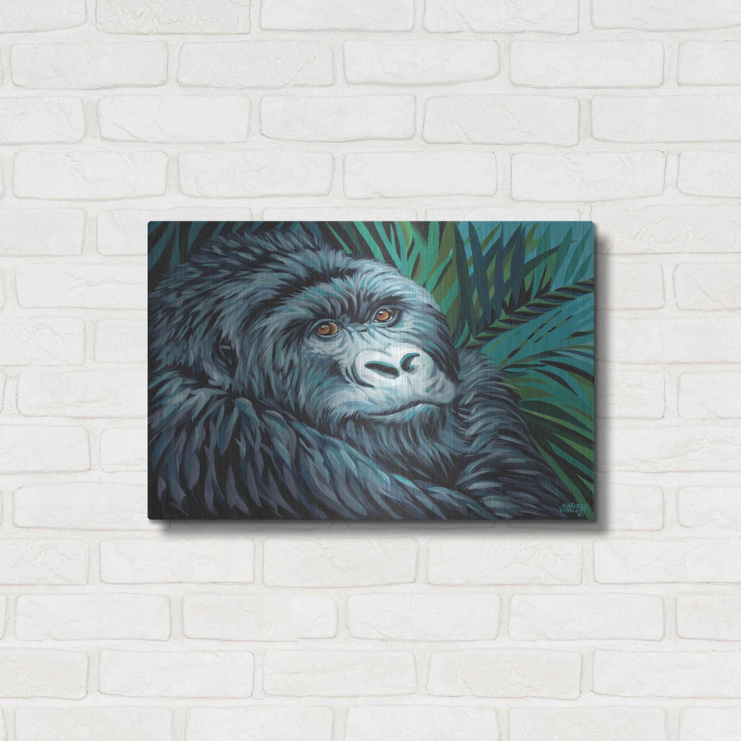 Luxe Metal Art 'Jungle Monkey II' by Carolee Vitaletti Metal Wall Art,24x16