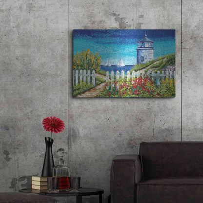 Luxe Metal Art 'Lighthouse Retreat I' by Carolee Vitaletti Metal Wall Art,36x24