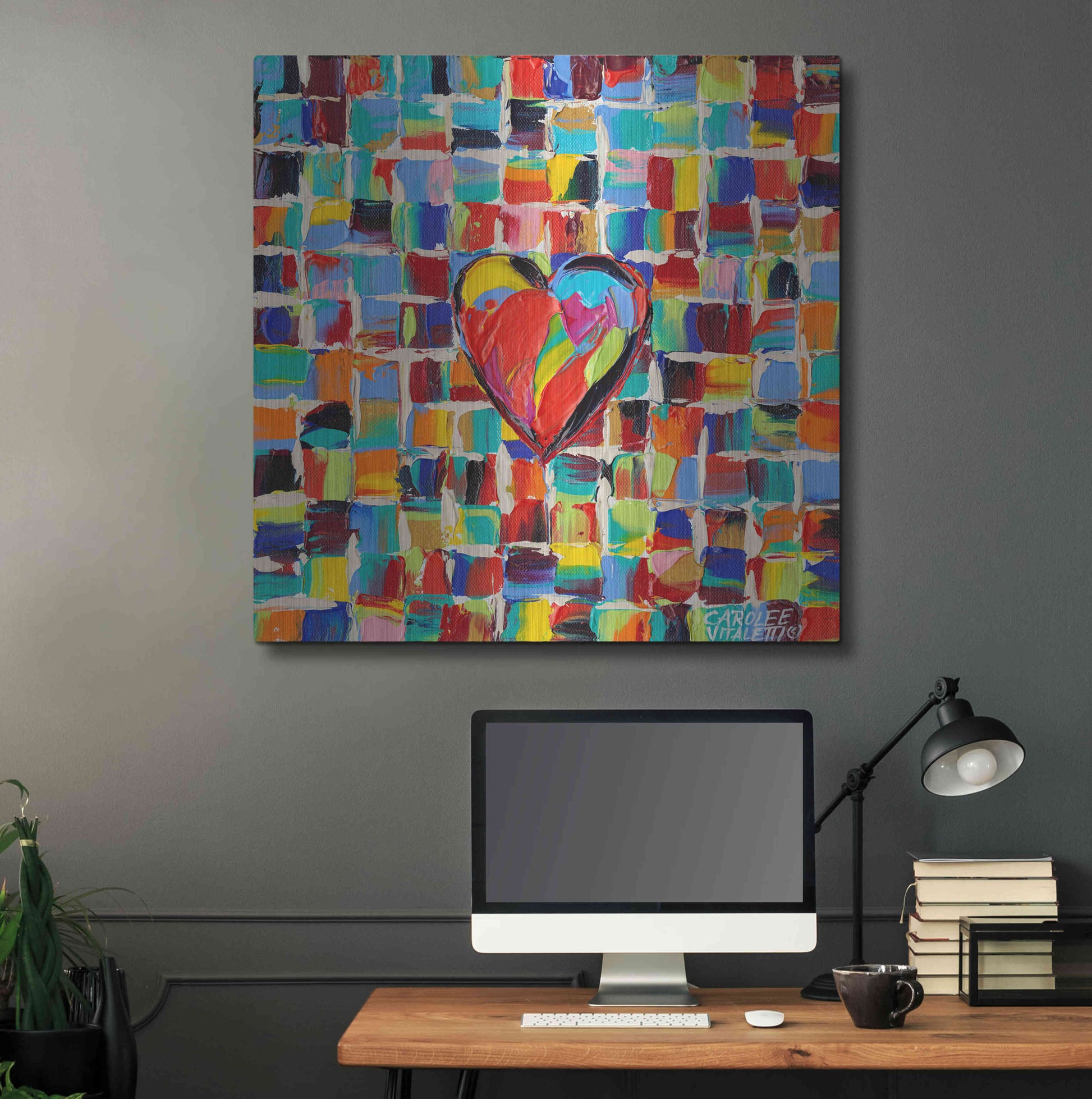 Luxe Metal Art 'Love of Color I' by Carolee Vitaletti Metal Wall Art,36x36