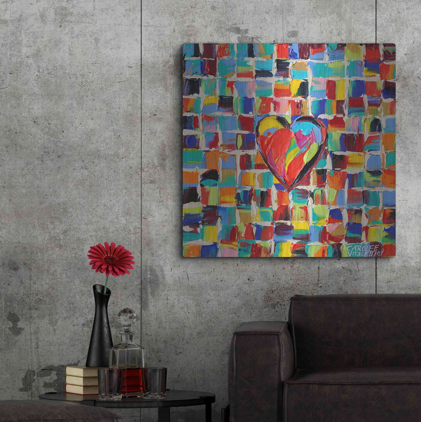 Luxe Metal Art 'Love of Color I' by Carolee Vitaletti Metal Wall Art,36x36