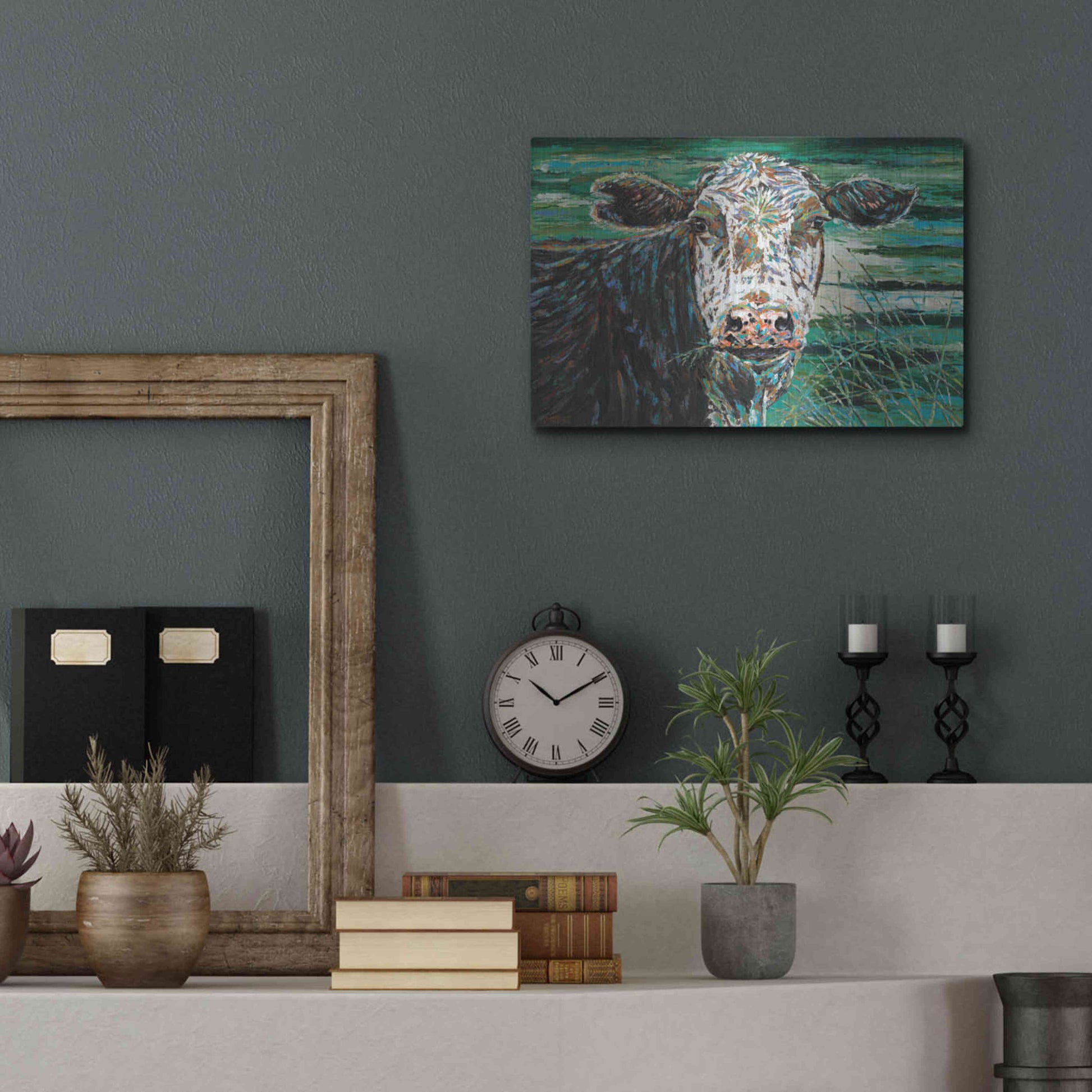 Luxe Metal Art 'Marshland Cow II' by Carolee Vitaletti Metal Wall Art,16x12