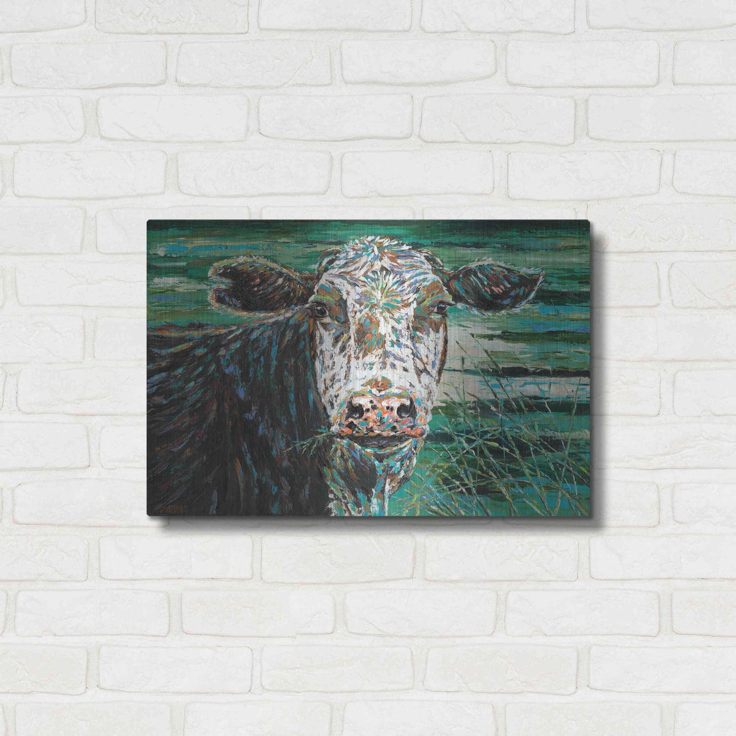 Luxe Metal Art 'Marshland Cow II' by Carolee Vitaletti Metal Wall Art,24x16