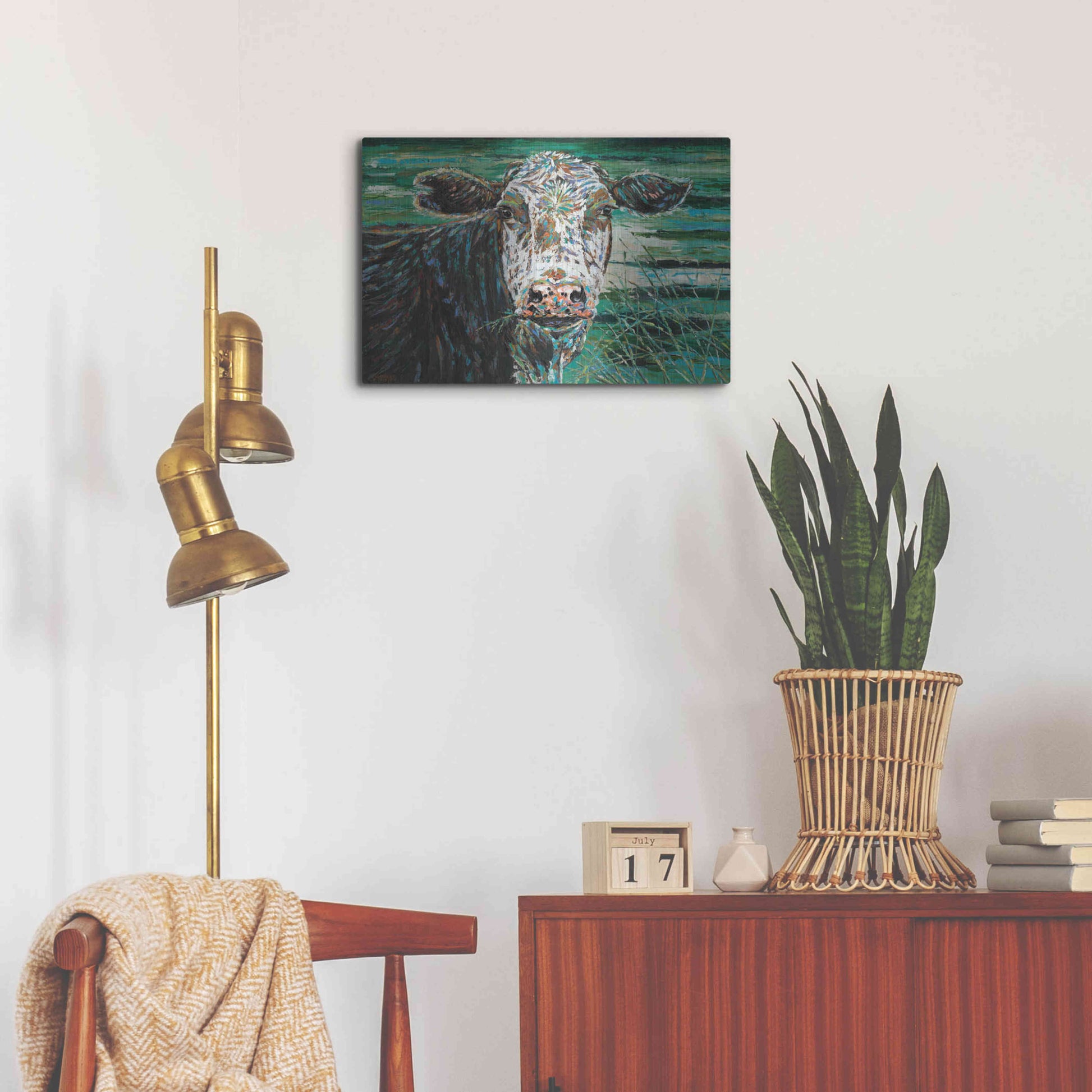 Luxe Metal Art 'Marshland Cow II' by Carolee Vitaletti Metal Wall Art,24x16