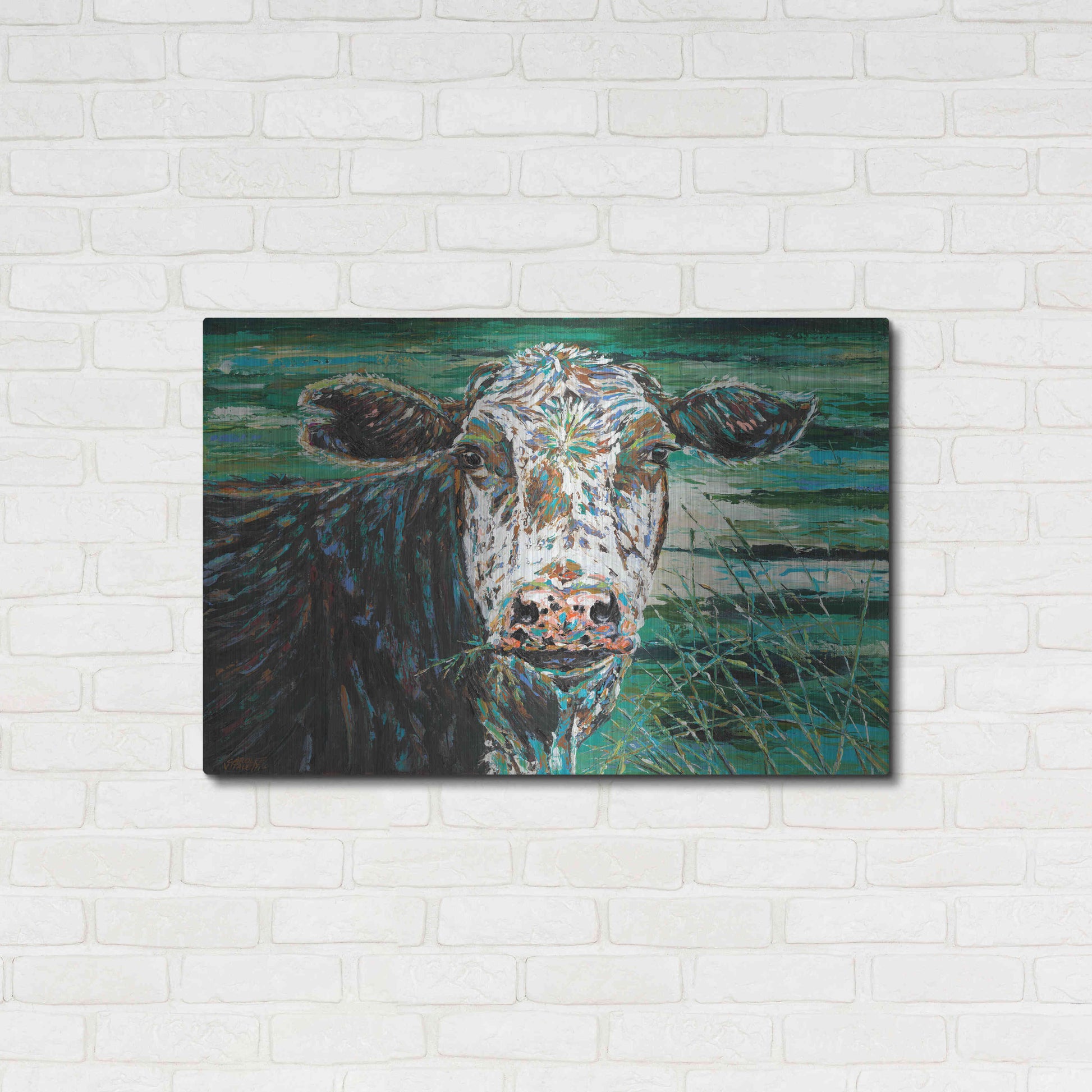 Luxe Metal Art 'Marshland Cow II' by Carolee Vitaletti Metal Wall Art,36x24