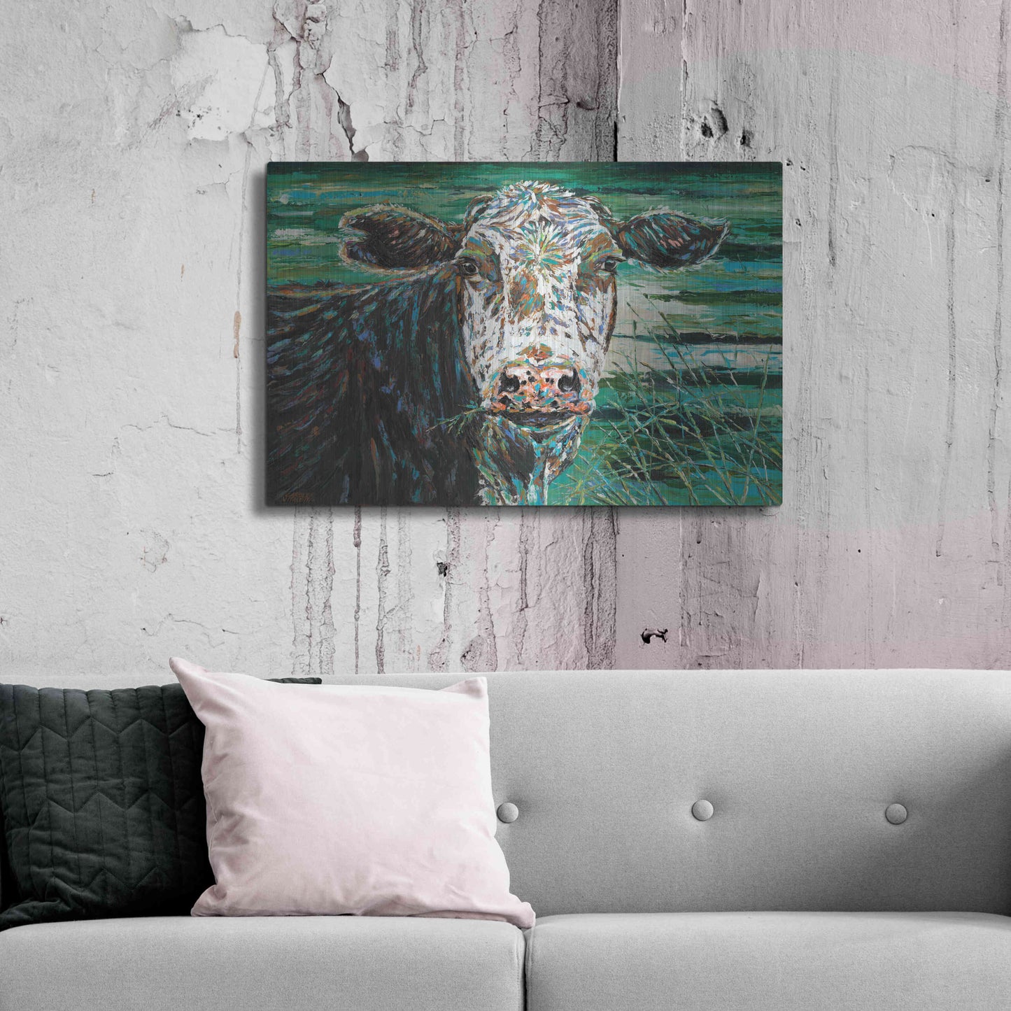 Luxe Metal Art 'Marshland Cow II' by Carolee Vitaletti Metal Wall Art,36x24