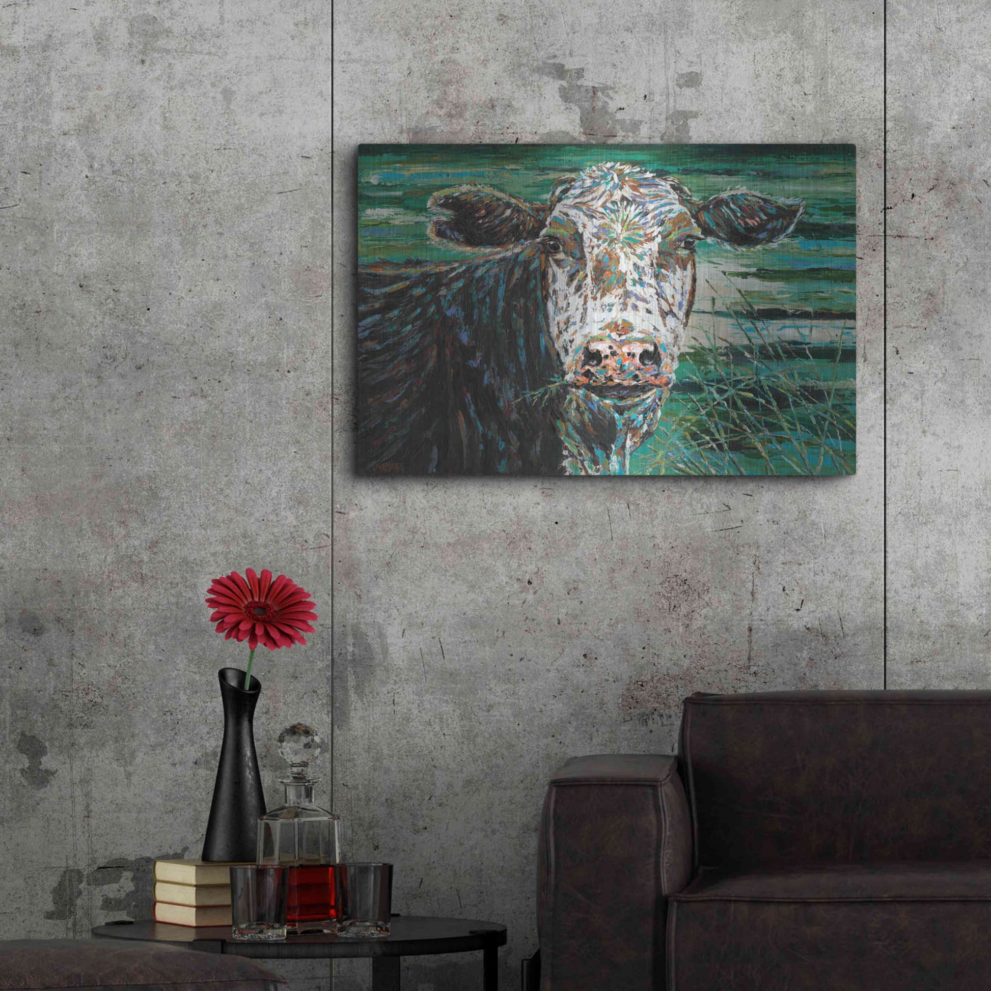 Luxe Metal Art 'Marshland Cow II' by Carolee Vitaletti Metal Wall Art,36x24