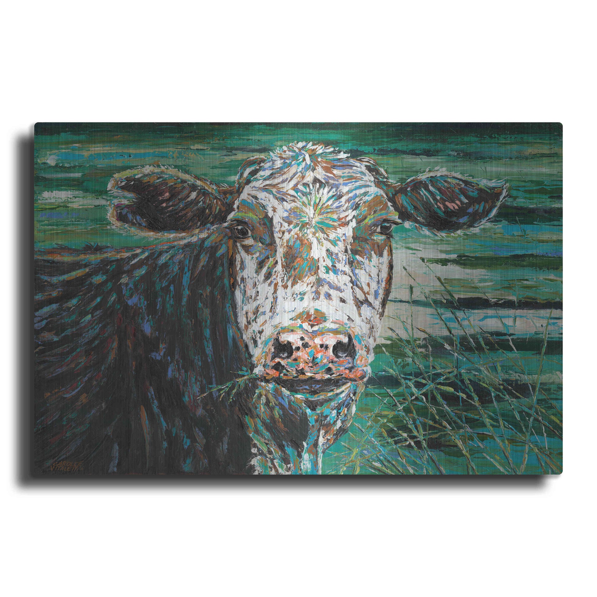 Luxe Metal Art 'Marshland Cow II' by Carolee Vitaletti Metal Wall Art