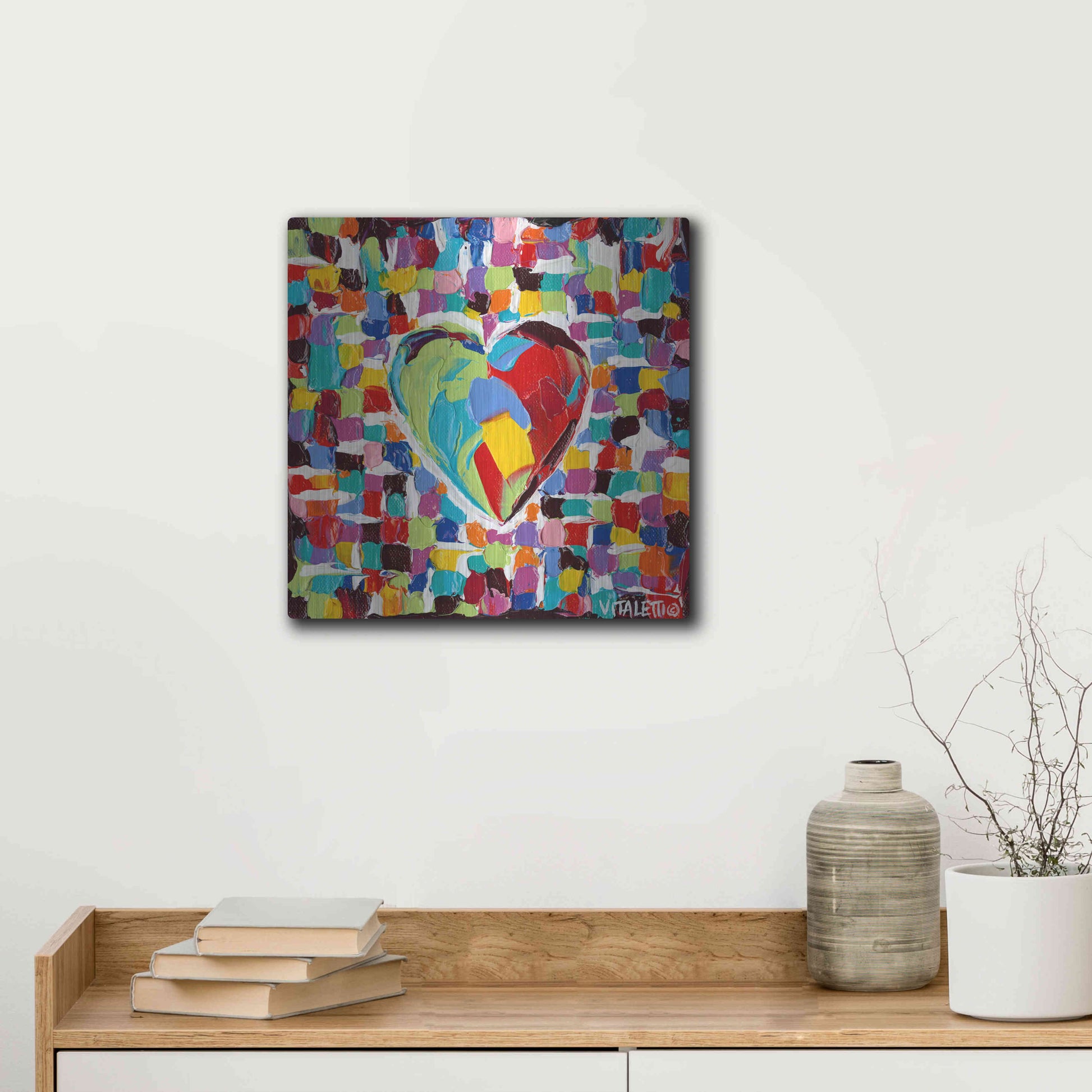 Luxe Metal Art 'Mosaic Heart I' by Carolee Vitaletti Metal Wall Art,12x12