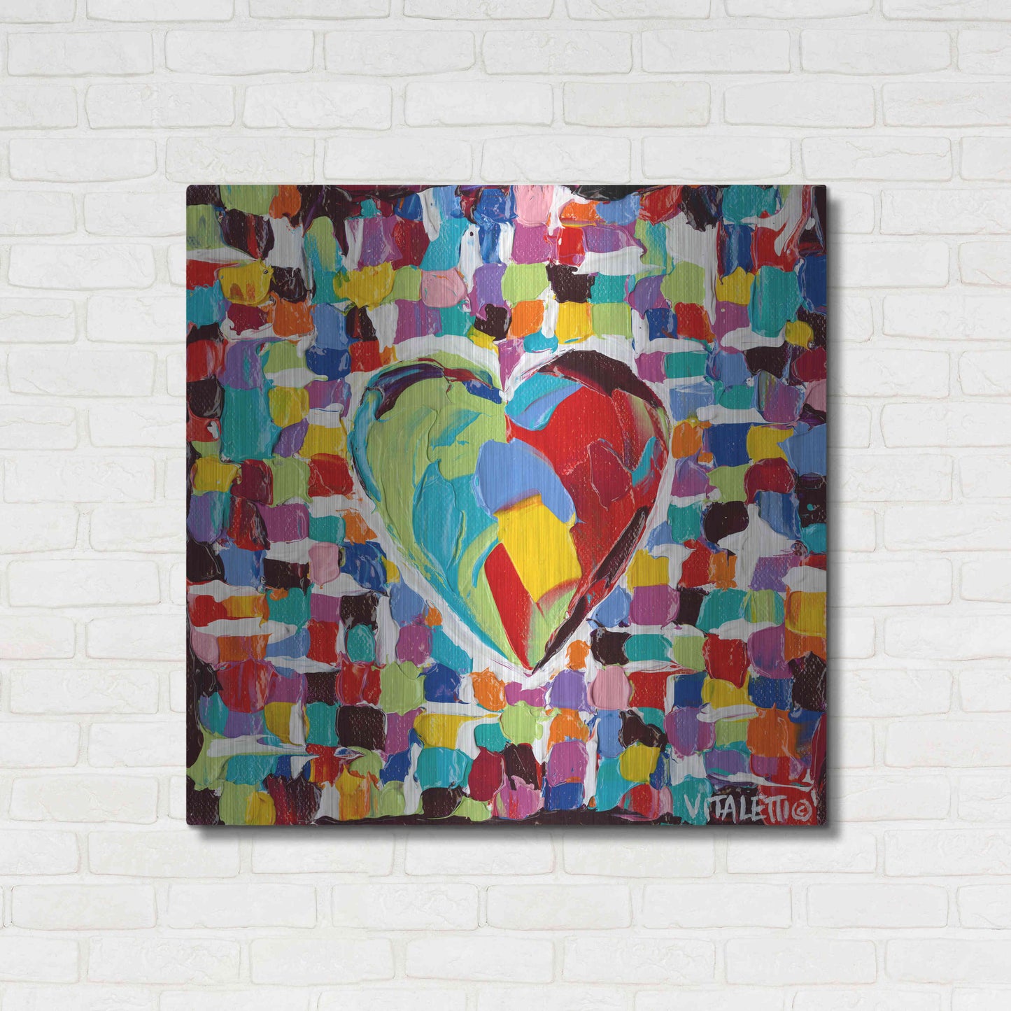 Luxe Metal Art 'Mosaic Heart I' by Carolee Vitaletti Metal Wall Art,36x36