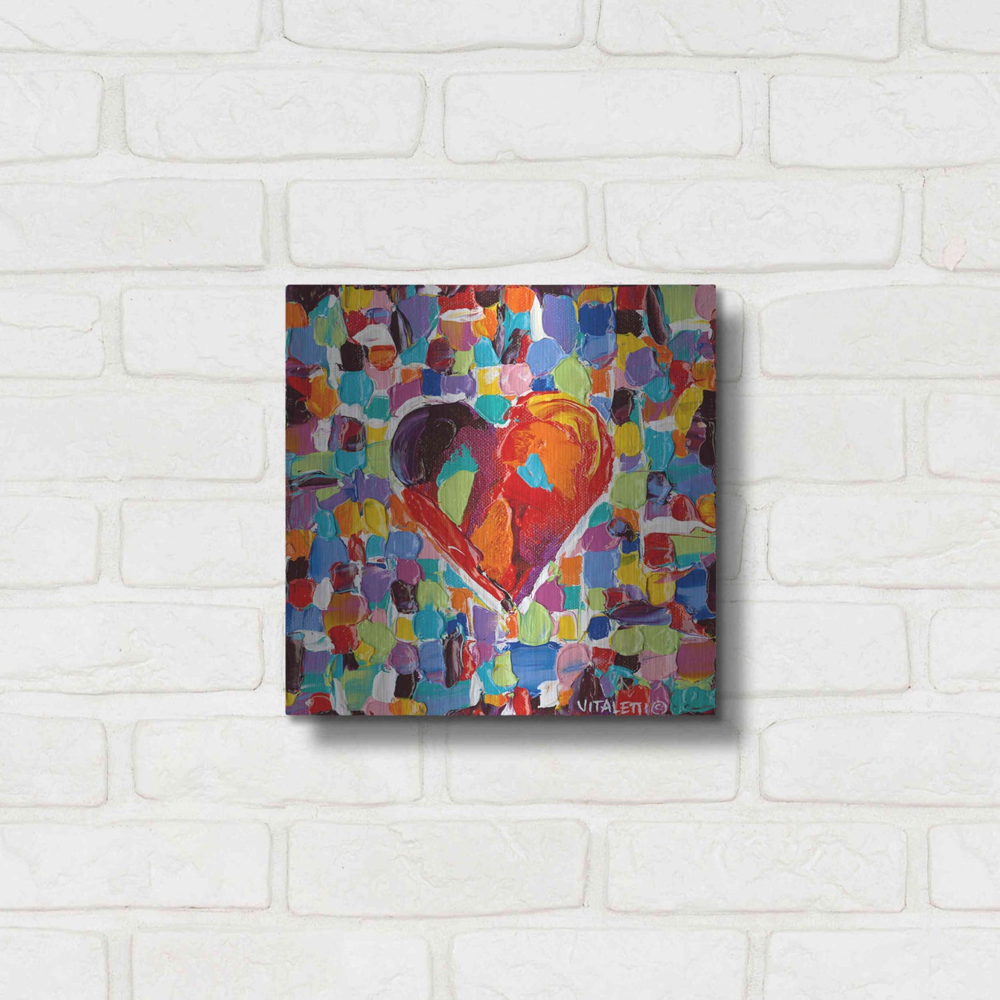 Luxe Metal Art 'Mosaic Heart III' by Carolee Vitaletti Metal Wall Art,12x12