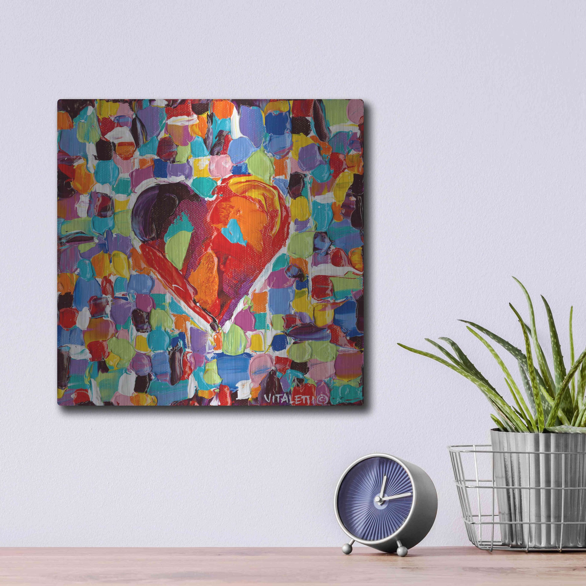 Luxe Metal Art 'Mosaic Heart III' by Carolee Vitaletti Metal Wall Art,12x12