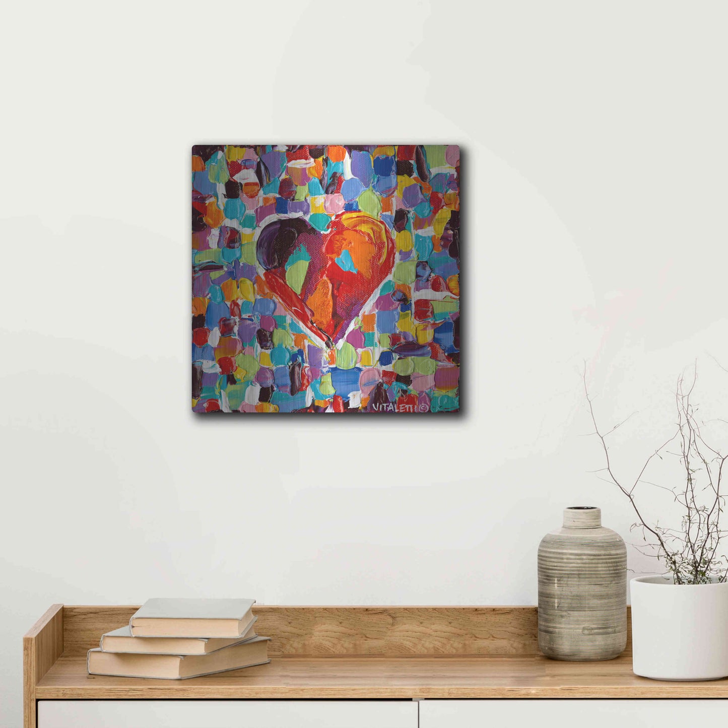 Luxe Metal Art 'Mosaic Heart III' by Carolee Vitaletti Metal Wall Art,12x12