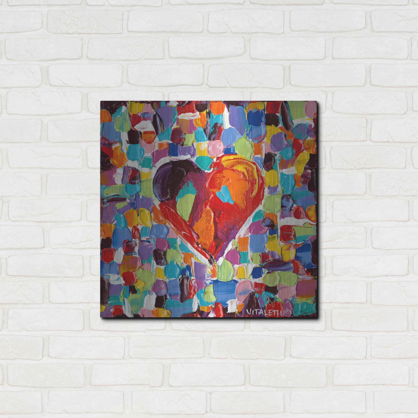 Luxe Metal Art 'Mosaic Heart III' by Carolee Vitaletti Metal Wall Art,24x24