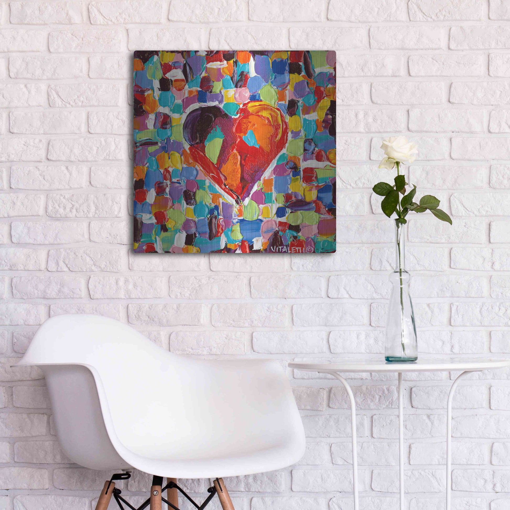 Luxe Metal Art 'Mosaic Heart III' by Carolee Vitaletti Metal Wall Art,24x24