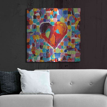 Luxe Metal Art 'Mosaic Heart III' by Carolee Vitaletti Metal Wall Art,36x36