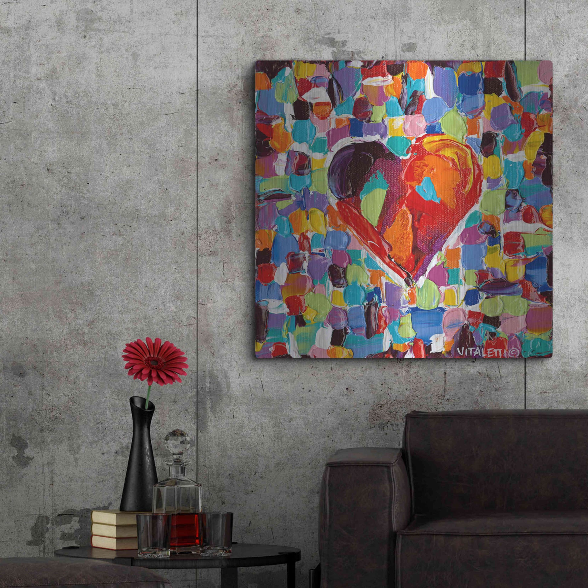 Luxe Metal Art 'Mosaic Heart III' by Carolee Vitaletti Metal Wall Art,36x36