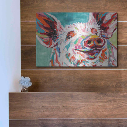 Luxe Metal Art 'Piggy I' by Carolee Vitaletti Metal Wall Art,16x12