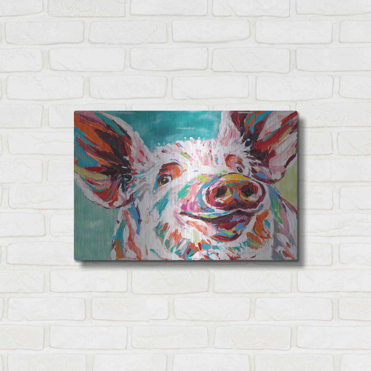 Luxe Metal Art 'Piggy I' by Carolee Vitaletti Metal Wall Art,24x16