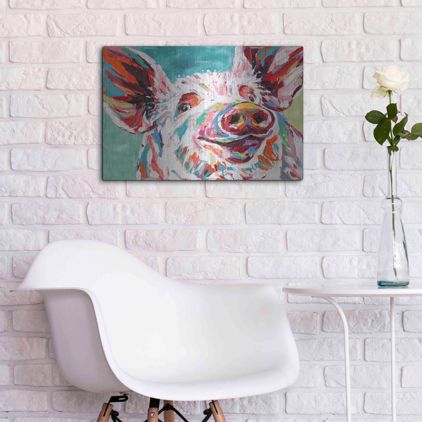 Luxe Metal Art 'Piggy I' by Carolee Vitaletti Metal Wall Art,24x16