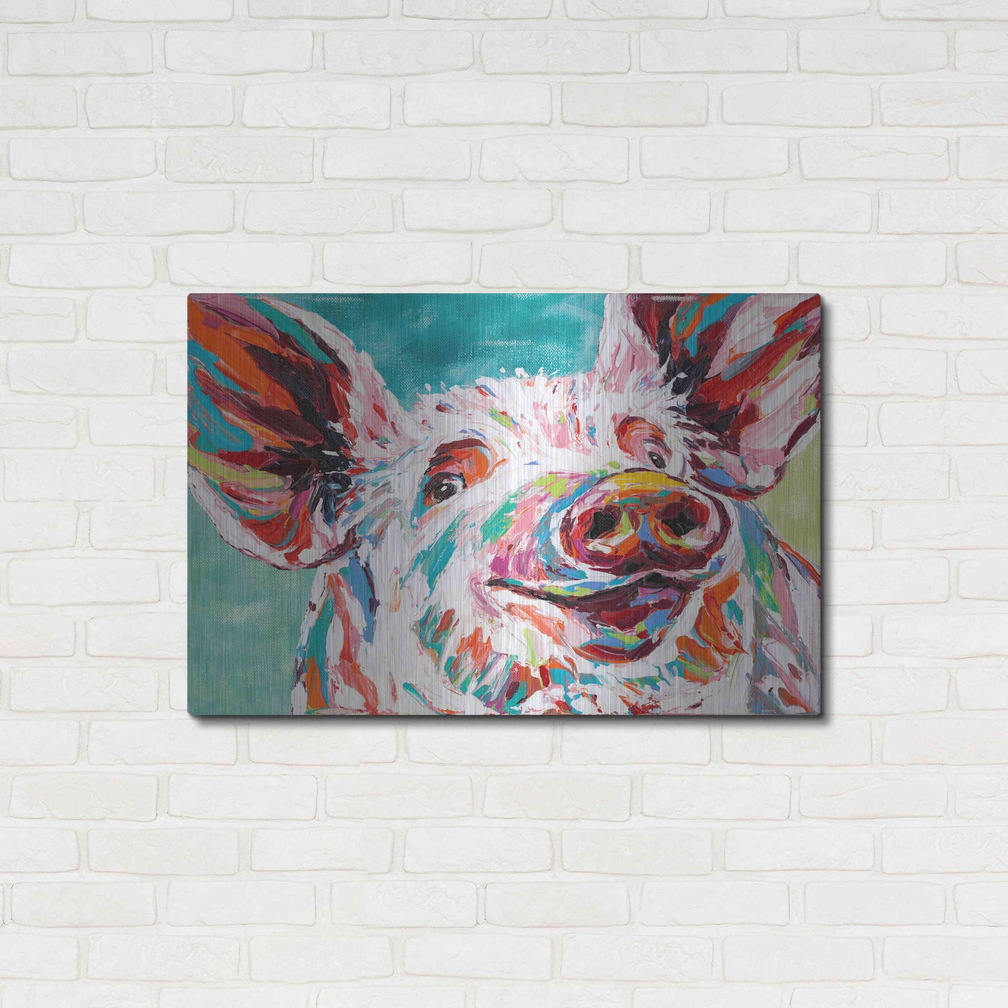 Luxe Metal Art 'Piggy I' by Carolee Vitaletti Metal Wall Art,36x24