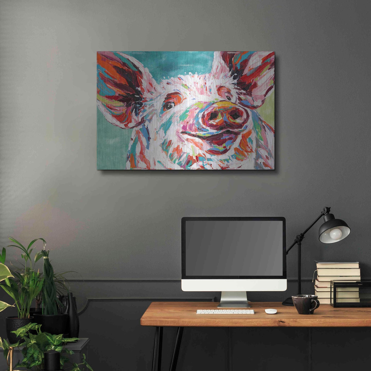 Luxe Metal Art 'Piggy I' by Carolee Vitaletti Metal Wall Art,36x24