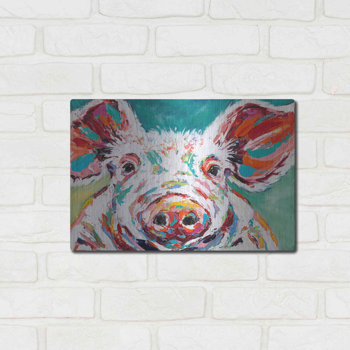 Luxe Metal Art 'Piggy II' by Carolee Vitaletti Metal Wall Art,16x12