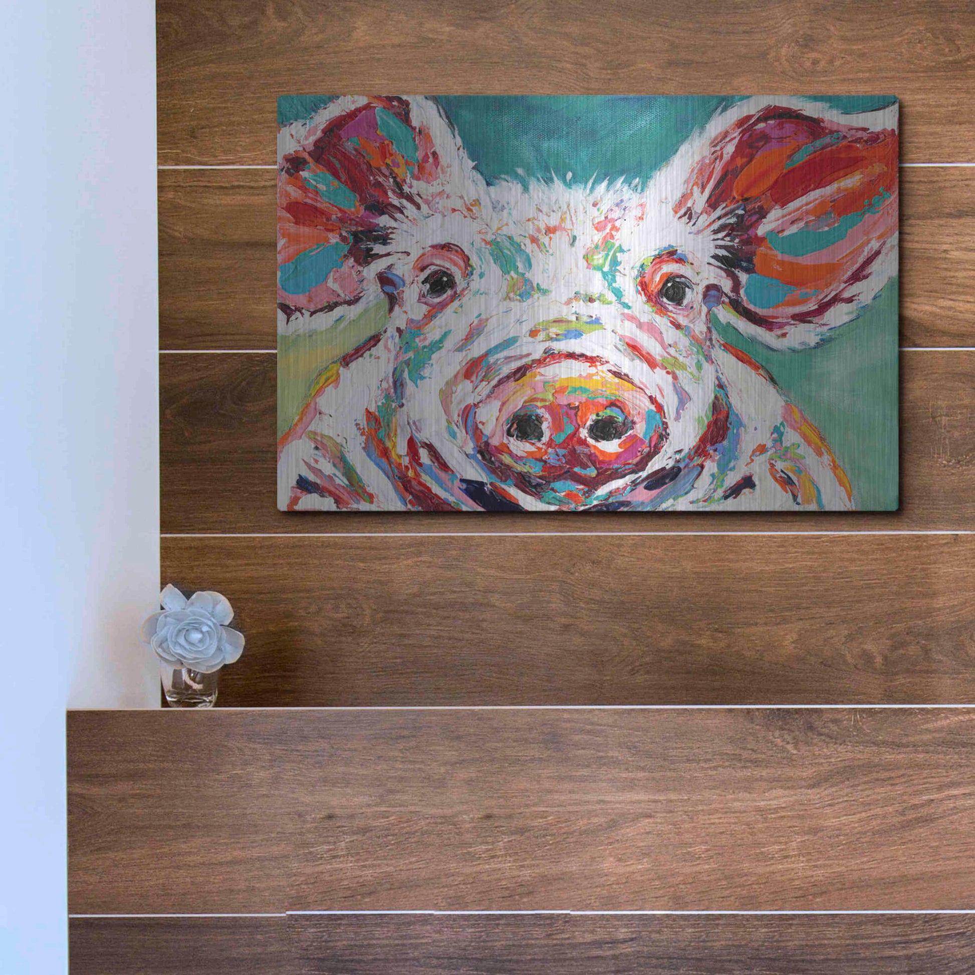 Luxe Metal Art 'Piggy II' by Carolee Vitaletti Metal Wall Art,16x12