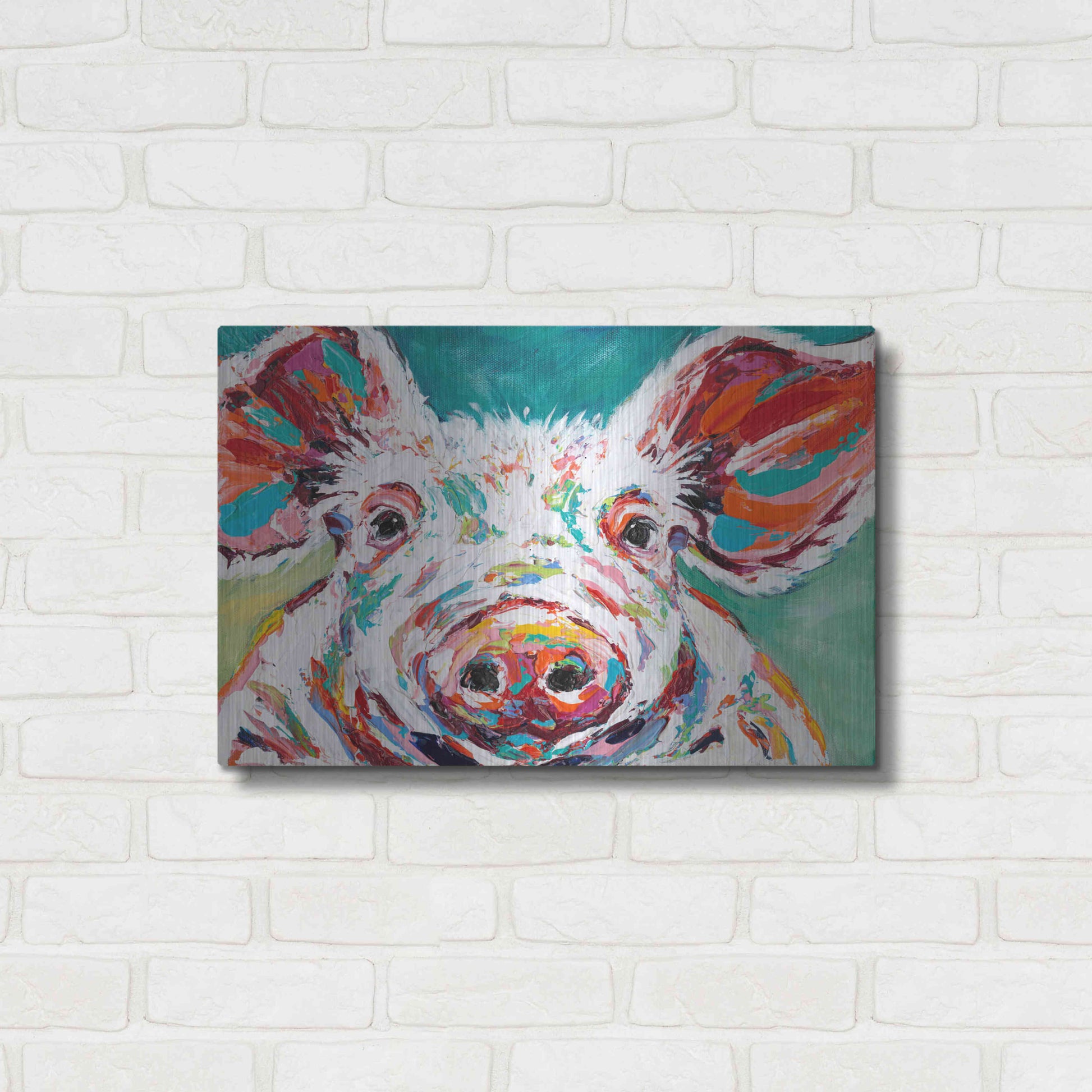 Luxe Metal Art 'Piggy II' by Carolee Vitaletti Metal Wall Art,24x16