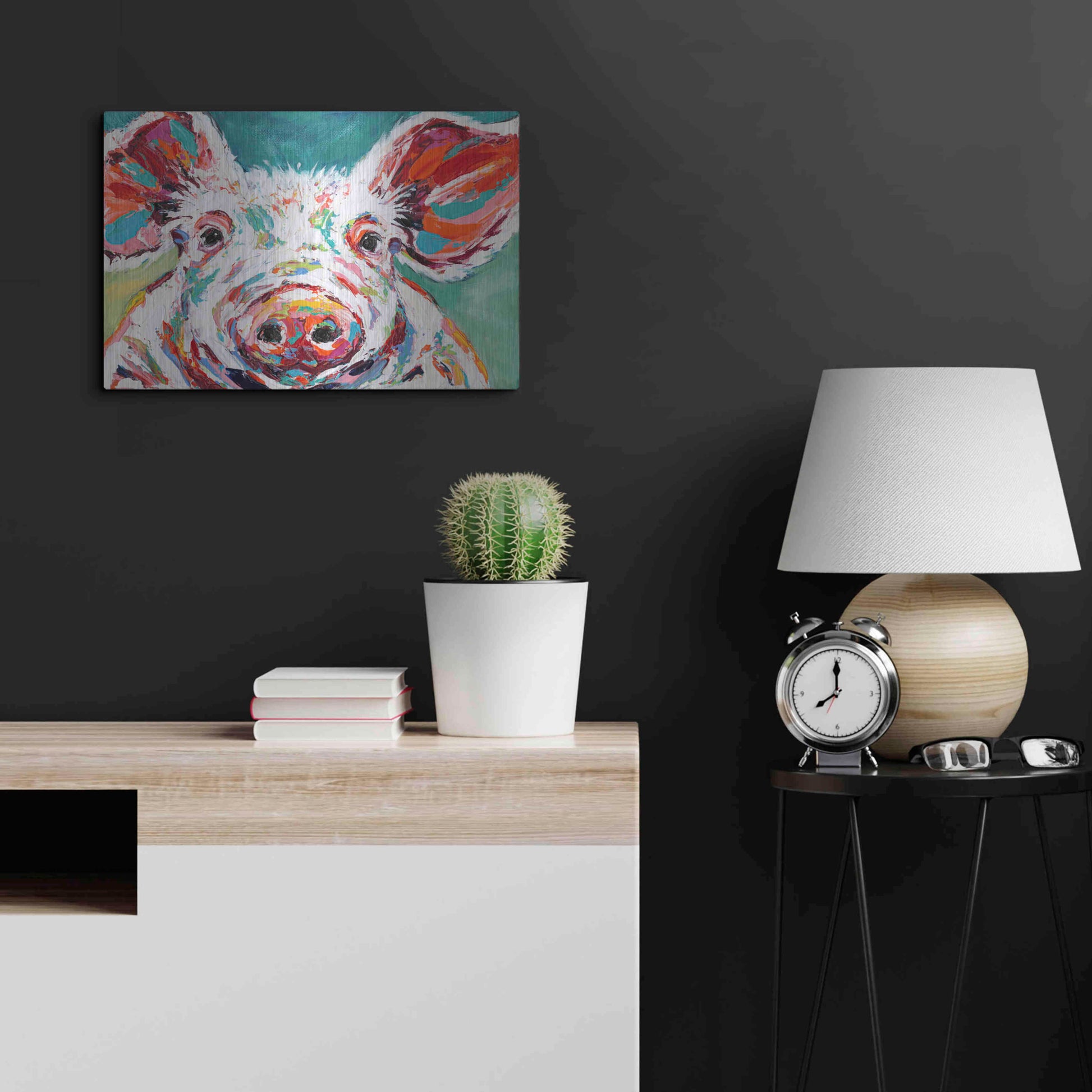 Luxe Metal Art 'Piggy II' by Carolee Vitaletti Metal Wall Art,24x16