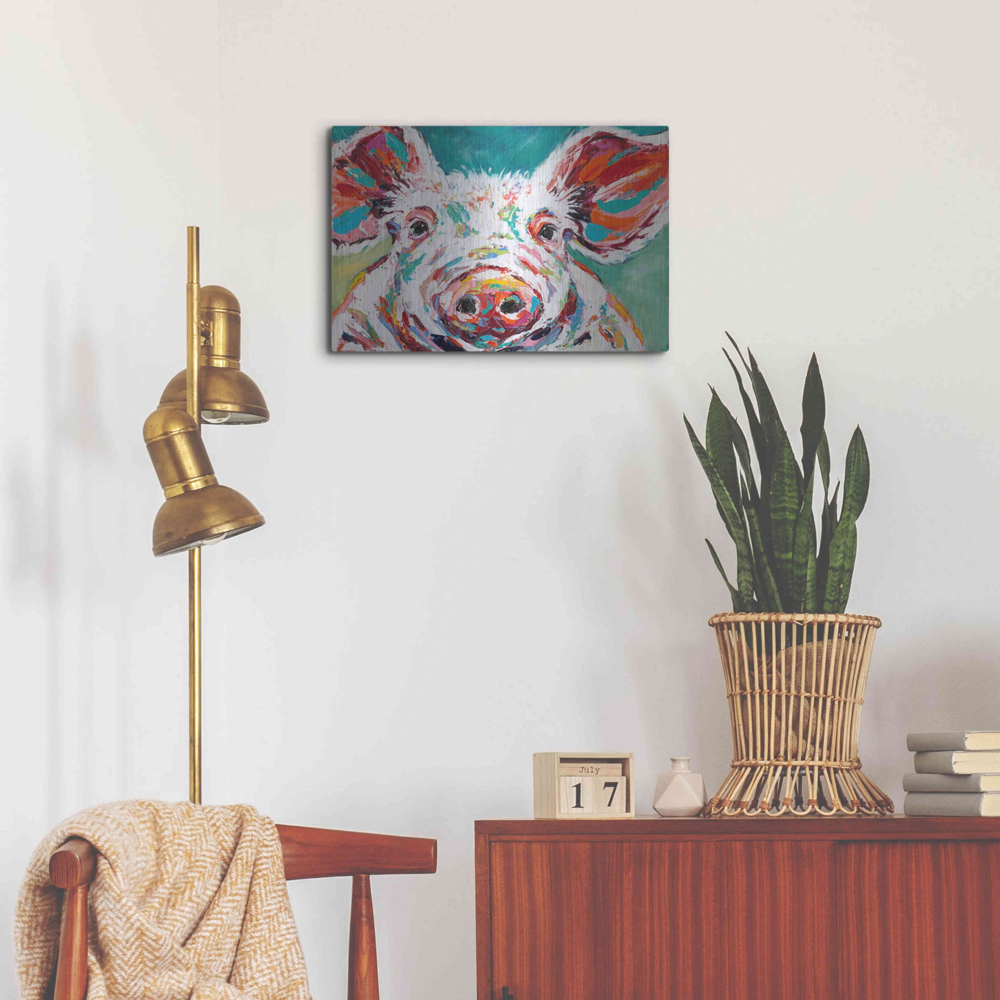 Luxe Metal Art 'Piggy II' by Carolee Vitaletti Metal Wall Art,24x16