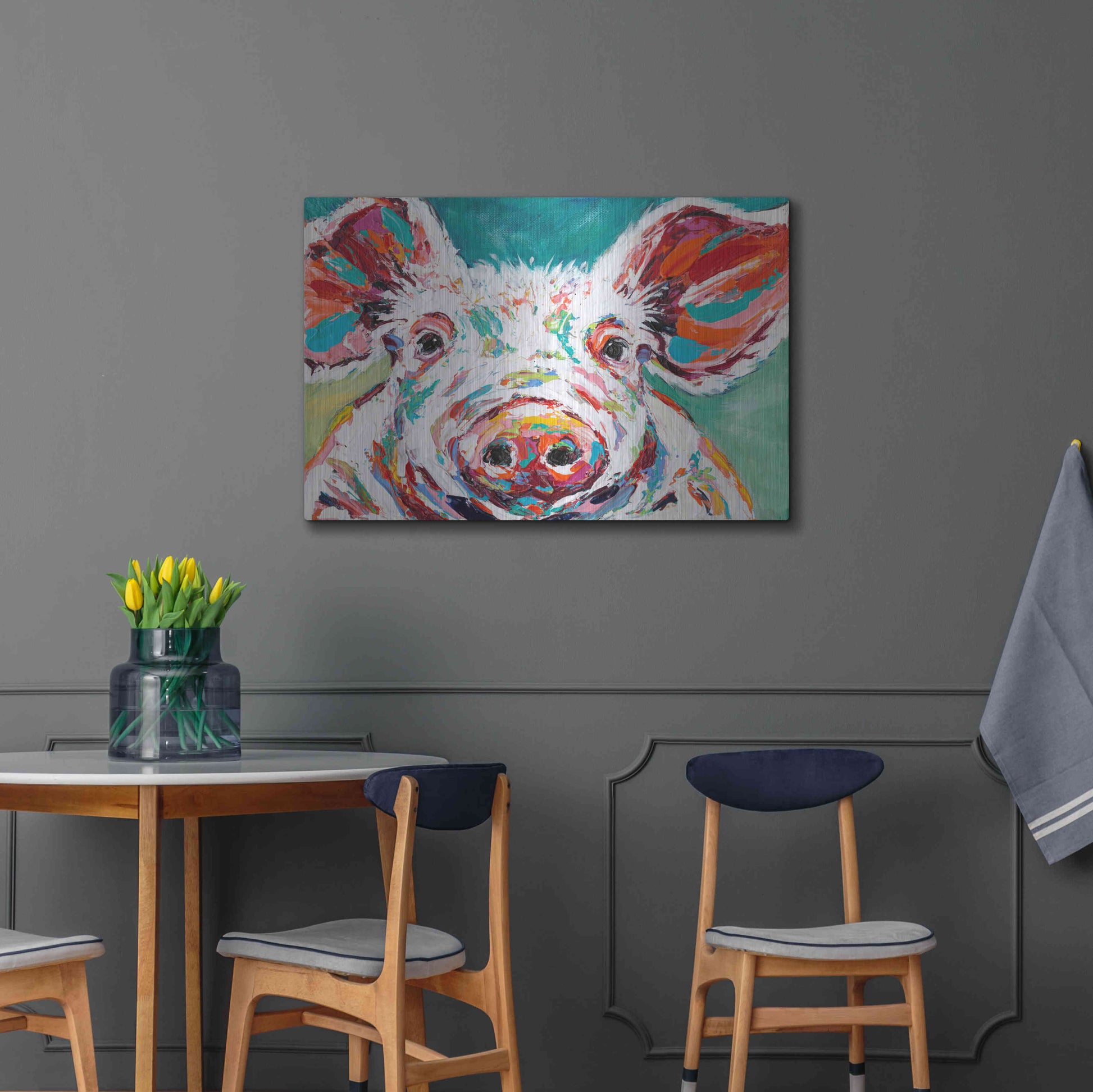 Luxe Metal Art 'Piggy II' by Carolee Vitaletti Metal Wall Art,36x24