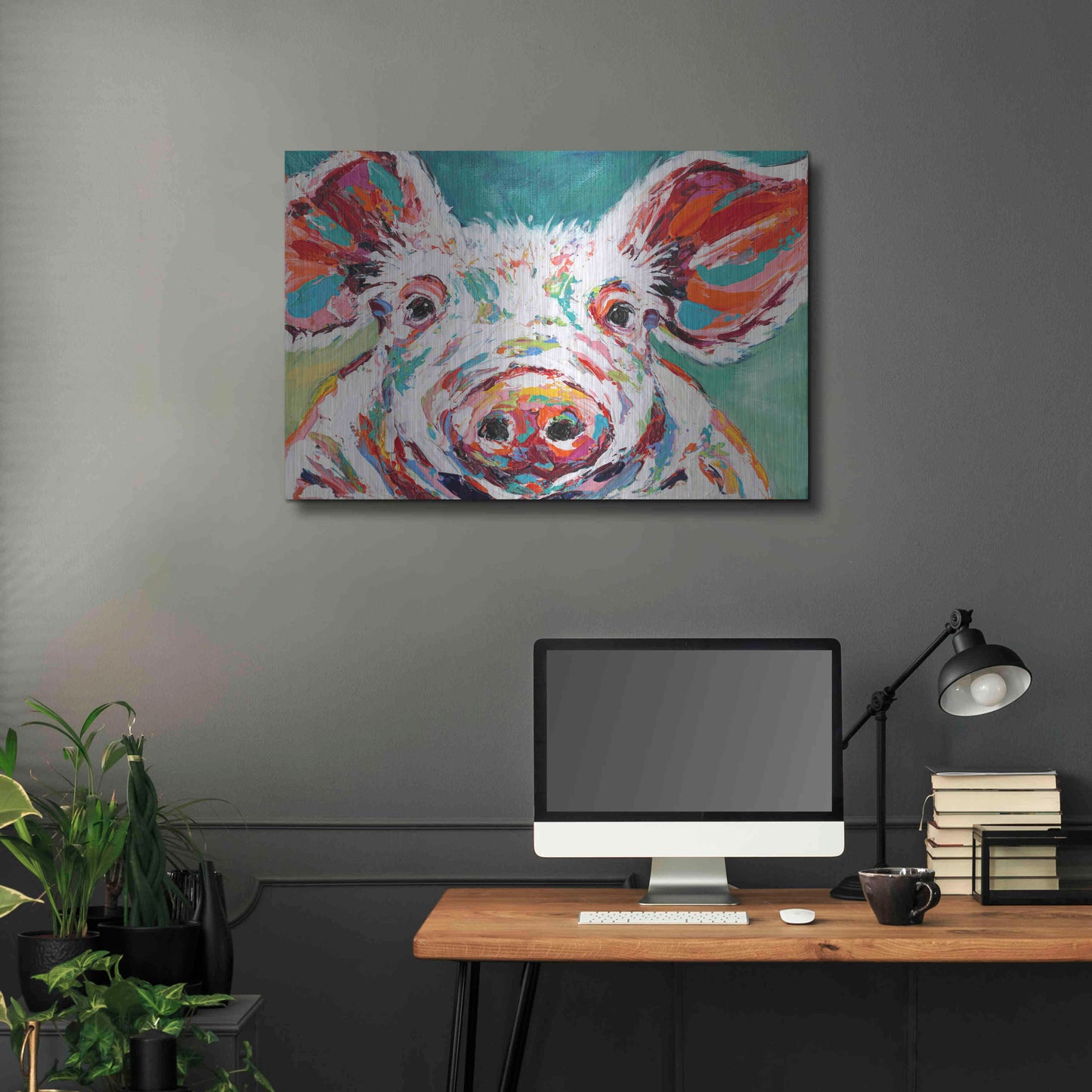 Luxe Metal Art 'Piggy II' by Carolee Vitaletti Metal Wall Art,36x24