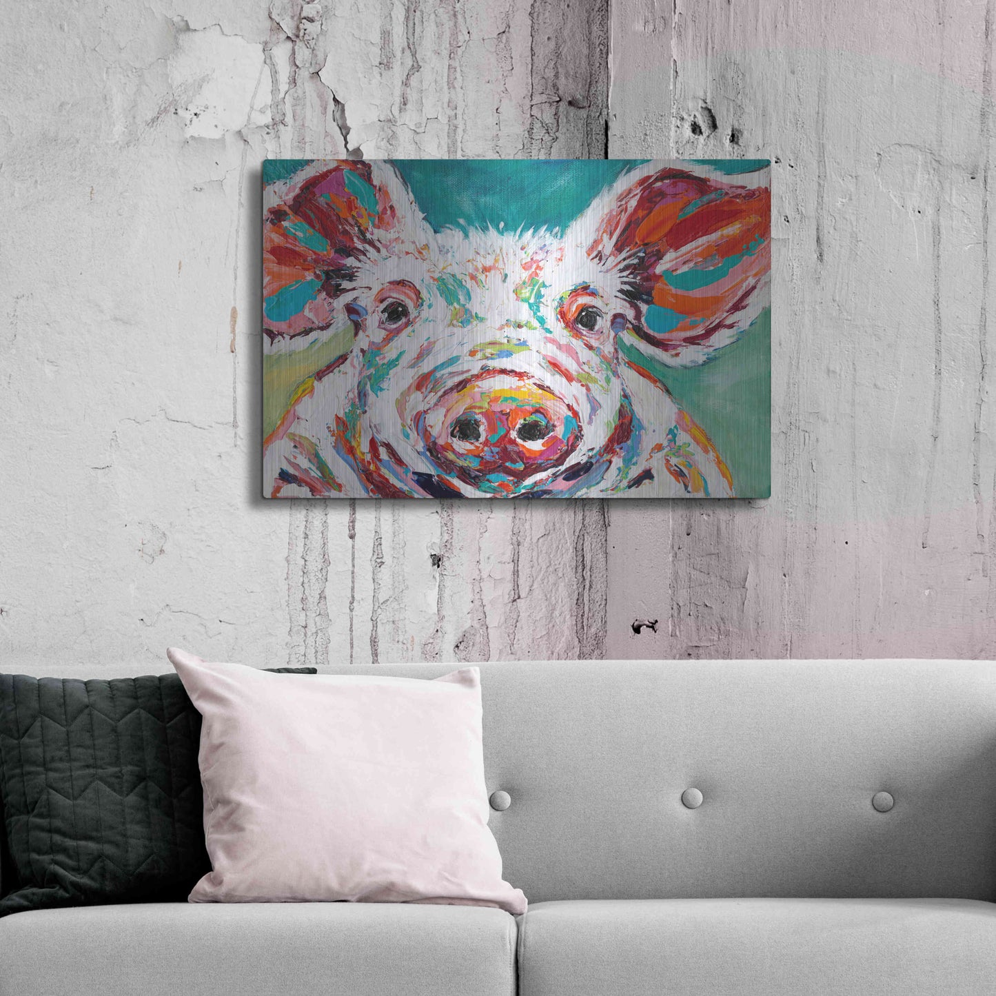 Luxe Metal Art 'Piggy II' by Carolee Vitaletti Metal Wall Art,36x24