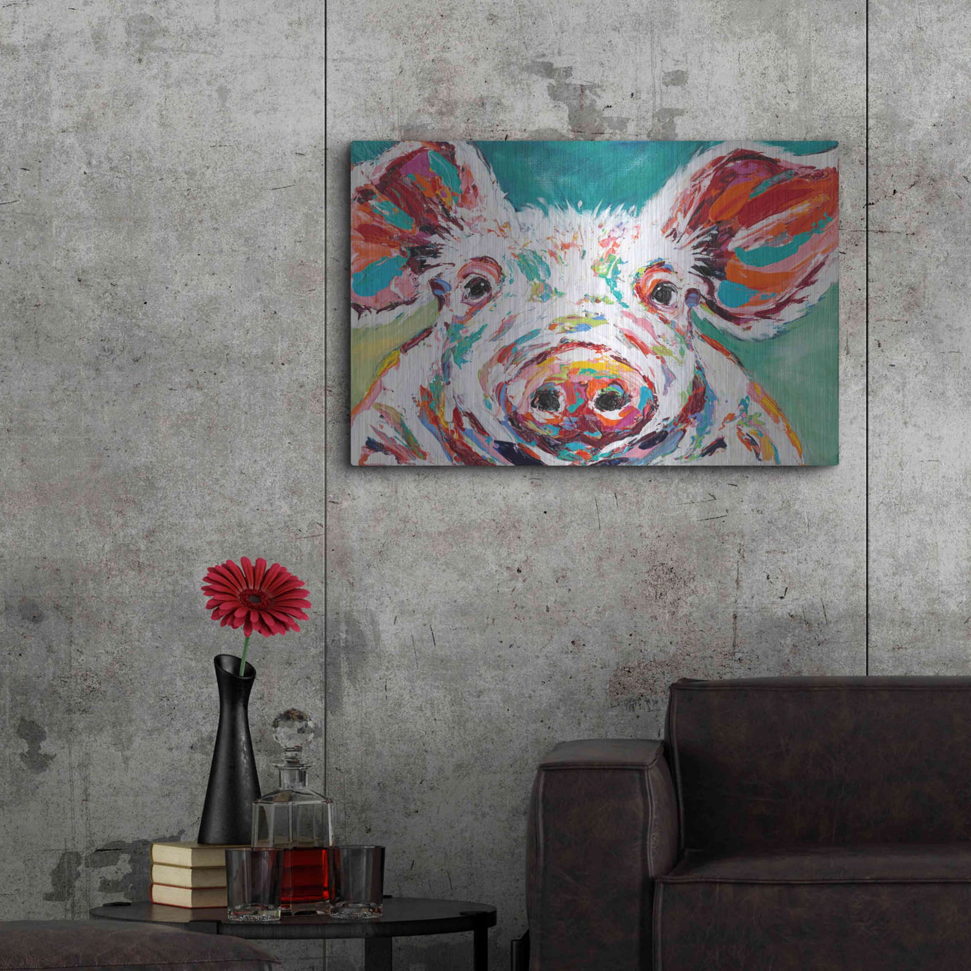 Luxe Metal Art 'Piggy II' by Carolee Vitaletti Metal Wall Art,36x24