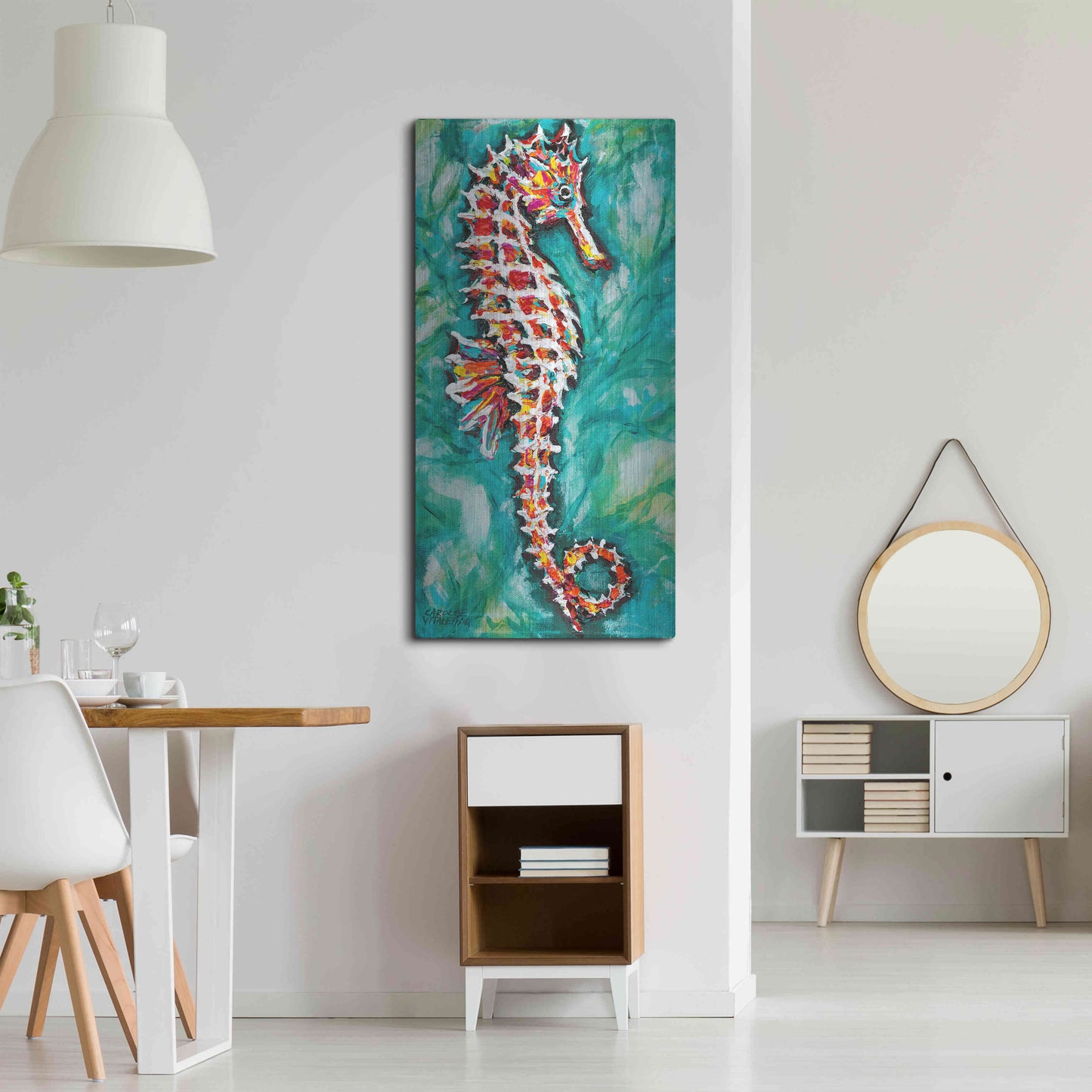 Luxe Metal Art 'Radiant Seahorse I' by Carolee Vitaletti Metal Wall Art,24x48