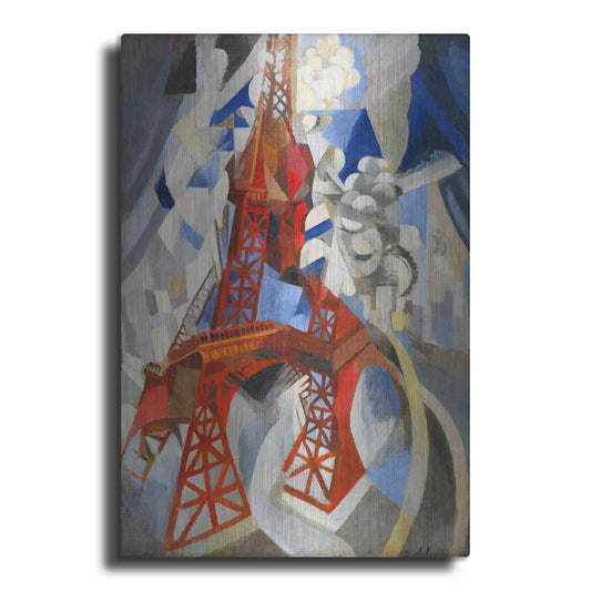 Luxe Metal Art 'Red Eiffel Tower' by Robert Delaunay, Metal Wall Art