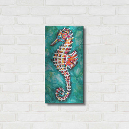 Luxe Metal Art 'Radiant Seahorse II' by Carolee Vitaletti Metal Wall Art,12x24