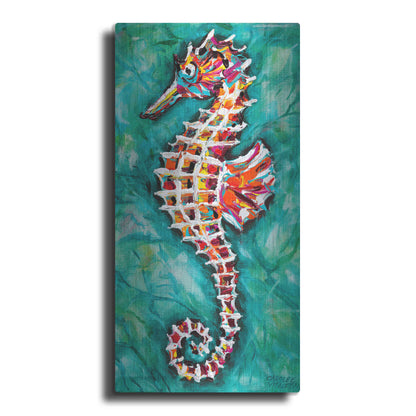 Luxe Metal Art 'Radiant Seahorse II' by Carolee Vitaletti Metal Wall Art