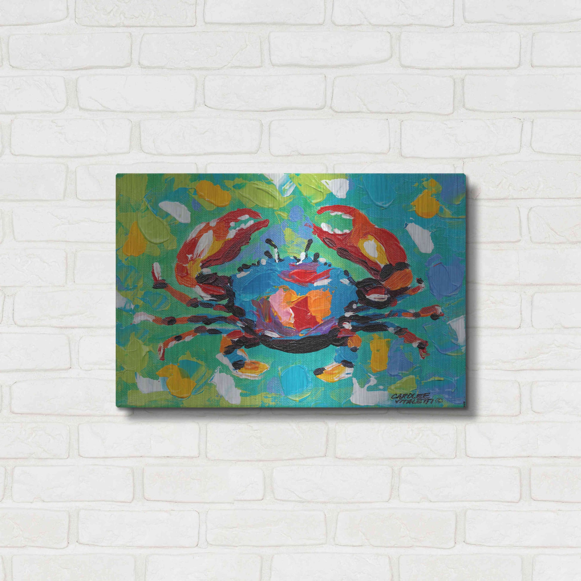 Luxe Metal Art 'Seaside Crab I' by Carolee Vitaletti Metal Wall Art,24x16