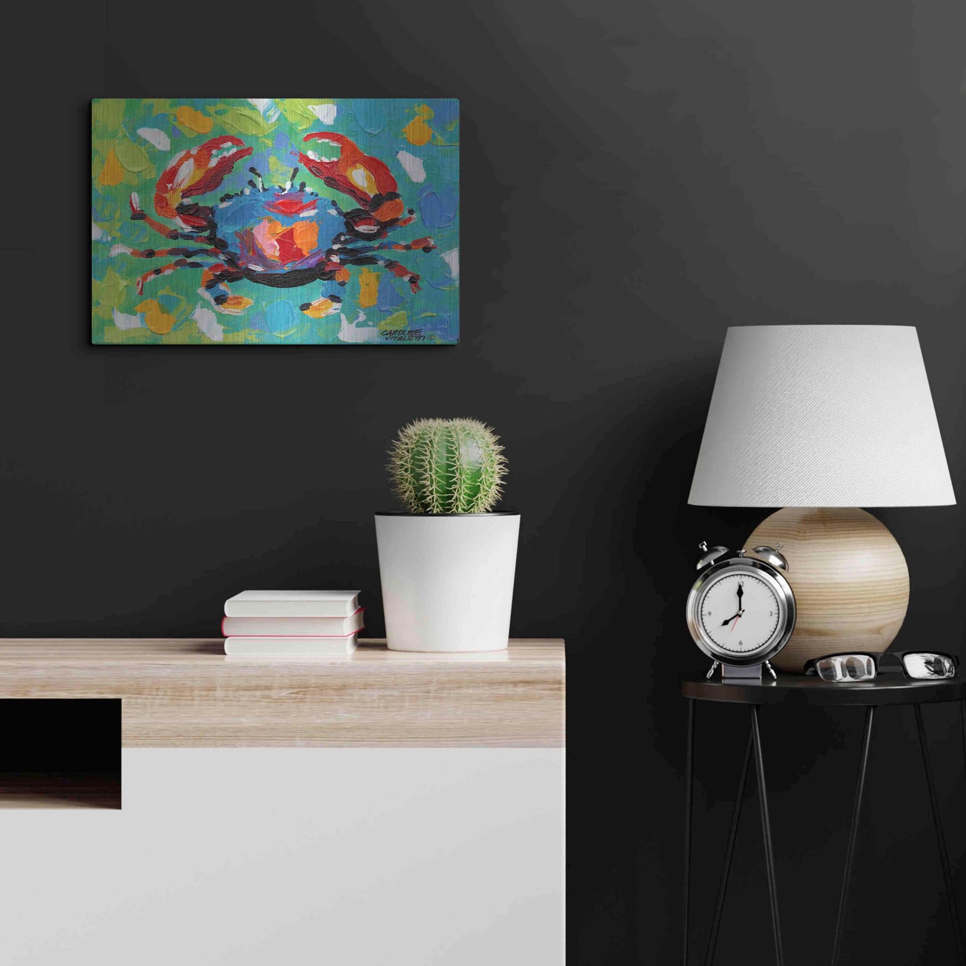 Luxe Metal Art 'Seaside Crab I' by Carolee Vitaletti Metal Wall Art,24x16