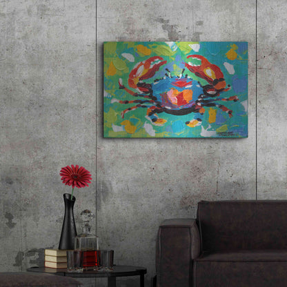 Luxe Metal Art 'Seaside Crab I' by Carolee Vitaletti Metal Wall Art,36x24