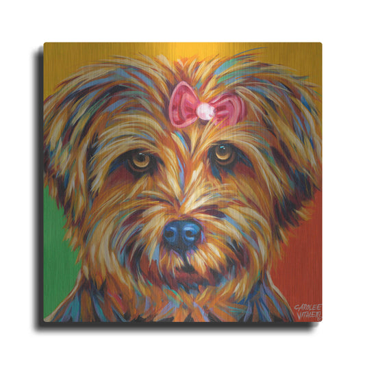 Luxe Metal Art 'Sweet Yorkie I' by Carolee Vitaletti Metal Wall Art