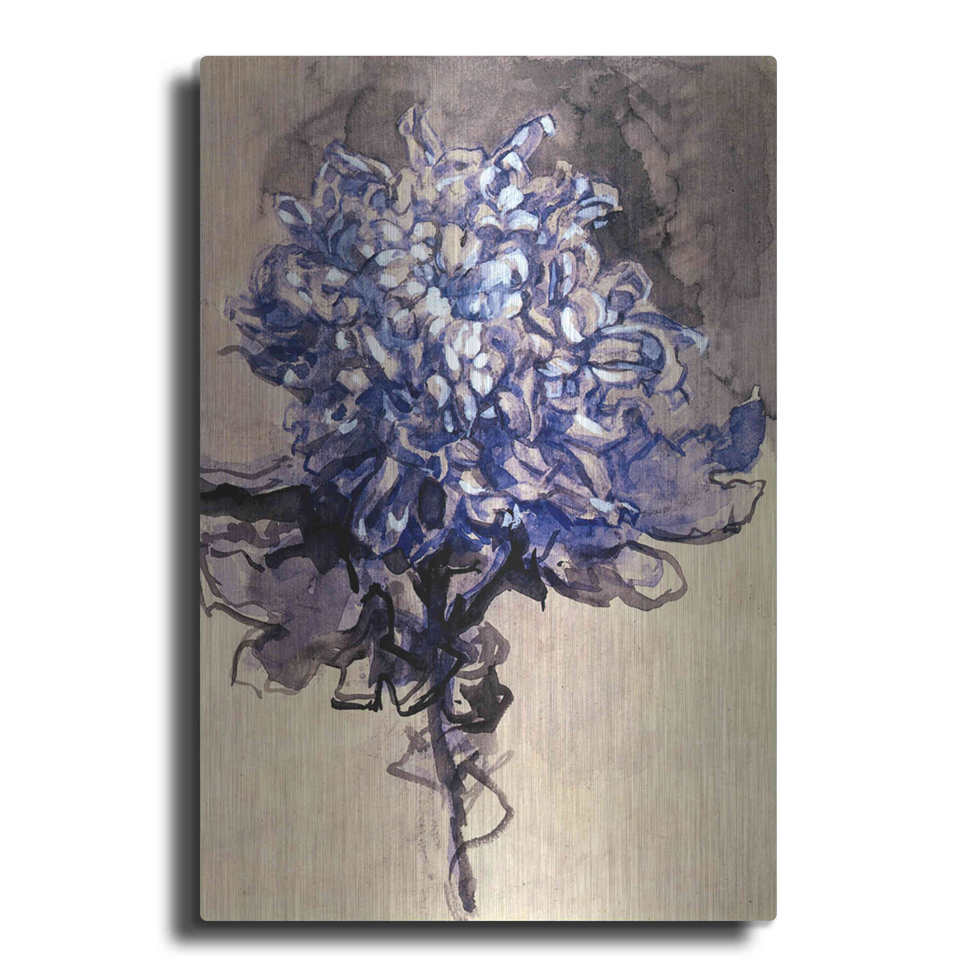 Luxe Metal Art 'Chrysanthemum' by Piet Mondrian, Metal Wall Art