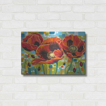 Luxe Metal Art 'Vivid Poppies III' by Carolee Vitaletti Metal Wall Art,24x16