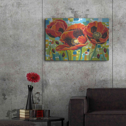 Luxe Metal Art 'Vivid Poppies III' by Carolee Vitaletti Metal Wall Art,36x24