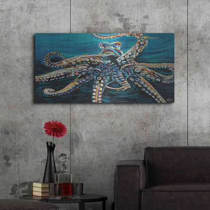 Luxe Metal Art 'Wild Octopus II' by Carolee Vitaletti Metal Wall Art,48x24