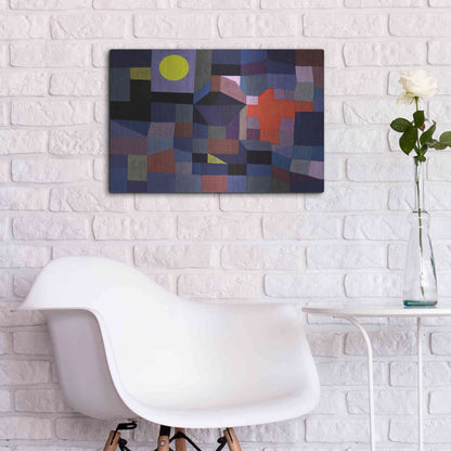Luxe Metal Art 'Fire at Full Moon' by Paul Klee, Metal Wall Art,24x16