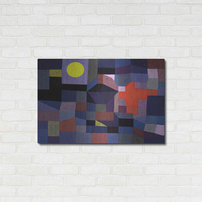 Luxe Metal Art 'Fire at Full Moon' by Paul Klee, Metal Wall Art,36x24